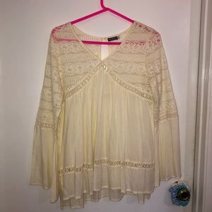 Off white lace boho blouse